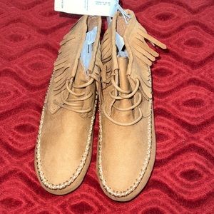 Kids Moccasins boots. Tan, Size 2.  New with tag.
